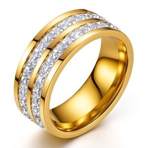 Elegant 18K Gold plated and Silver Women's Ring